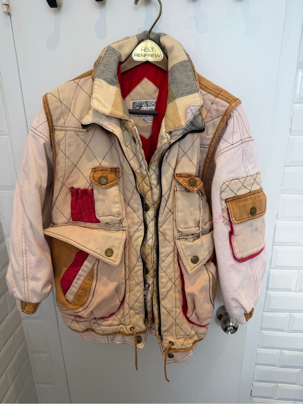 vintage unisex quilted j gallery utility-style puffer jacket (colour transfer)